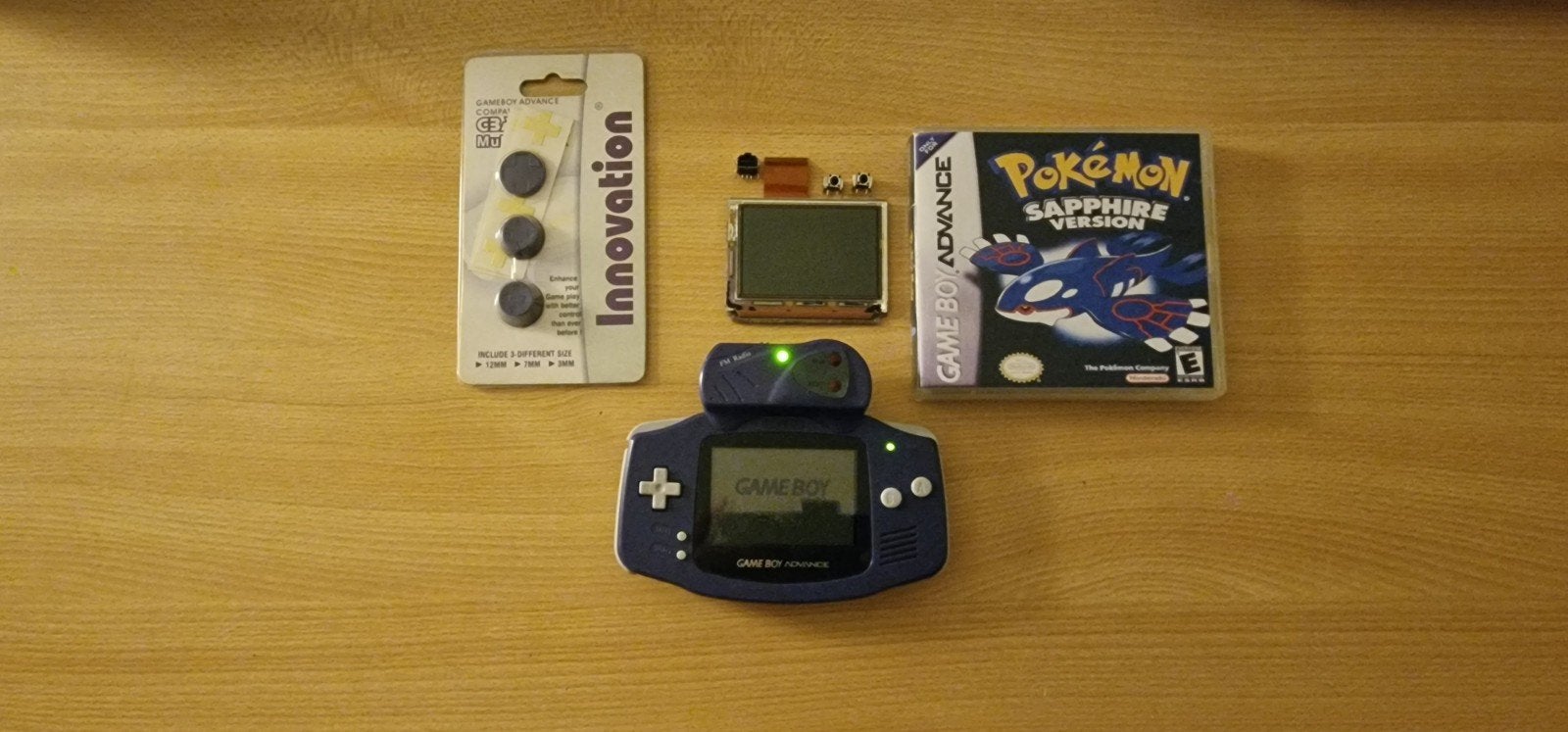 gameboy advance paars met pokémon sapphire, Ophalen of Verzenden, Gebruikt, Game Boy Advance, Met games