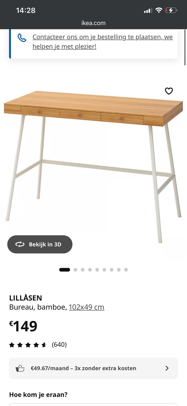 Ikea bureau, Ophalen, Zo goed als nieuw, IKEA
