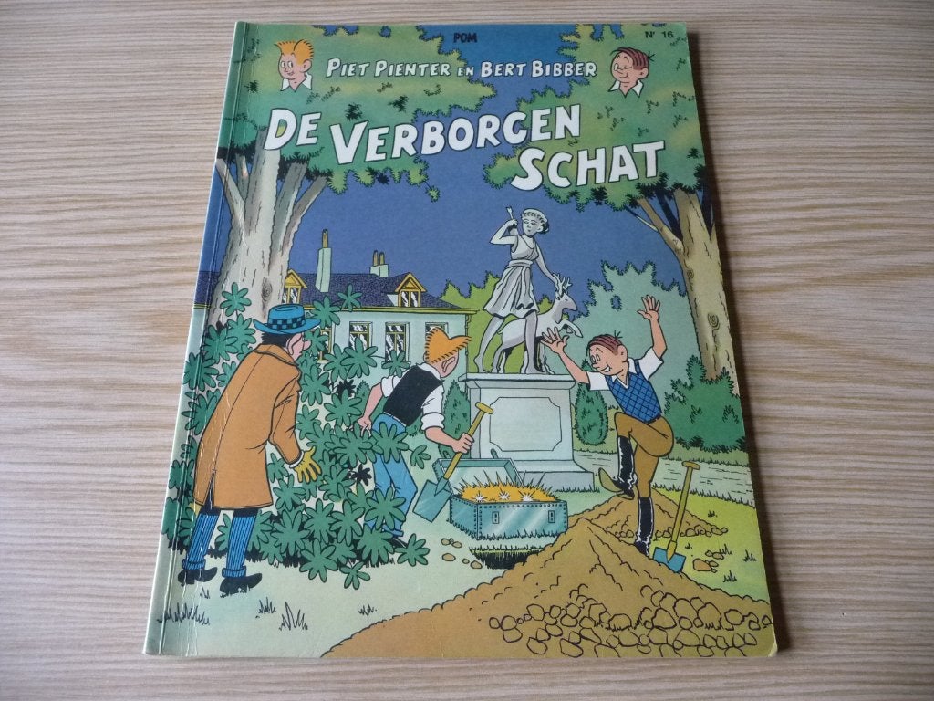 Piet Pieter en Bert Bibber 16. De verborgen schat 1980 € 3, Gelezen, Eén stripboek, Ophalen of Verzenden, POM
