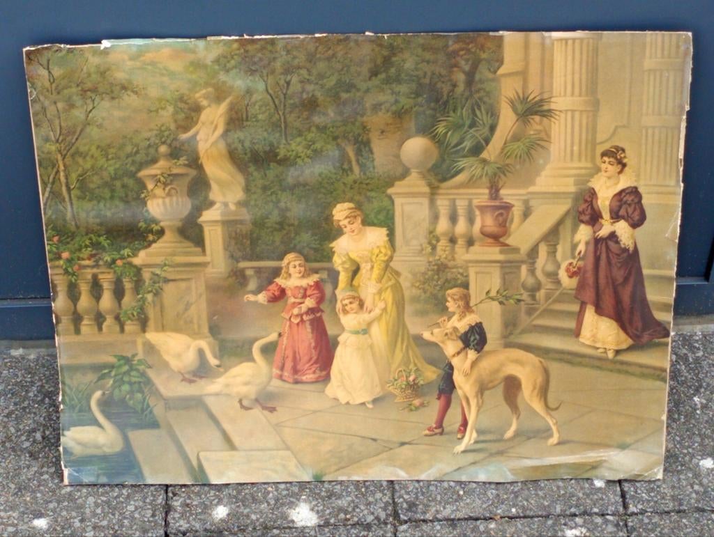 Antieke decoratieve prent, Ophalen
