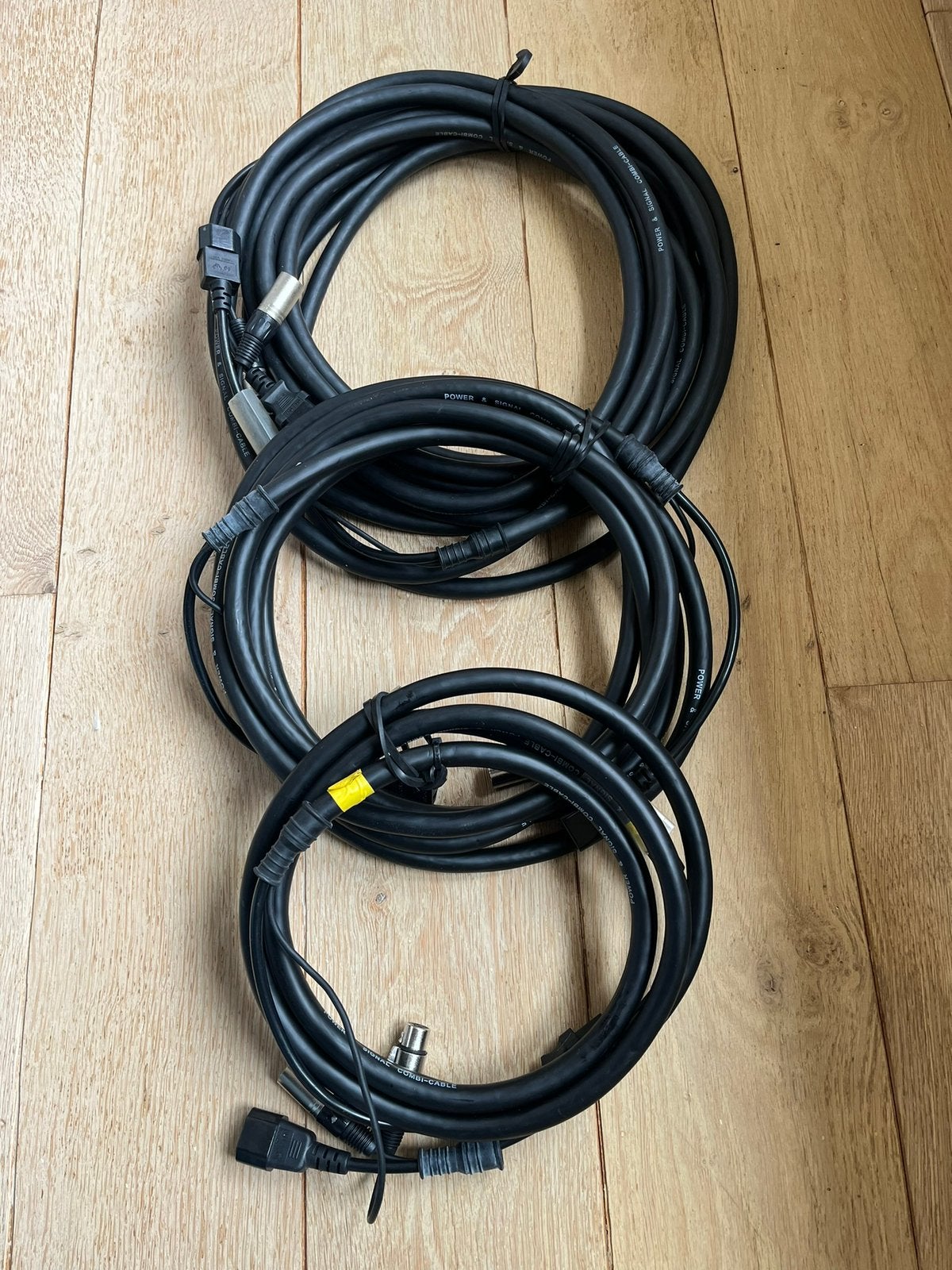 XLR en stroom combikabels 13 stuks 3-5-10 meter, Muziek en Instrumenten, Ophalen, Zo goed als nieuw