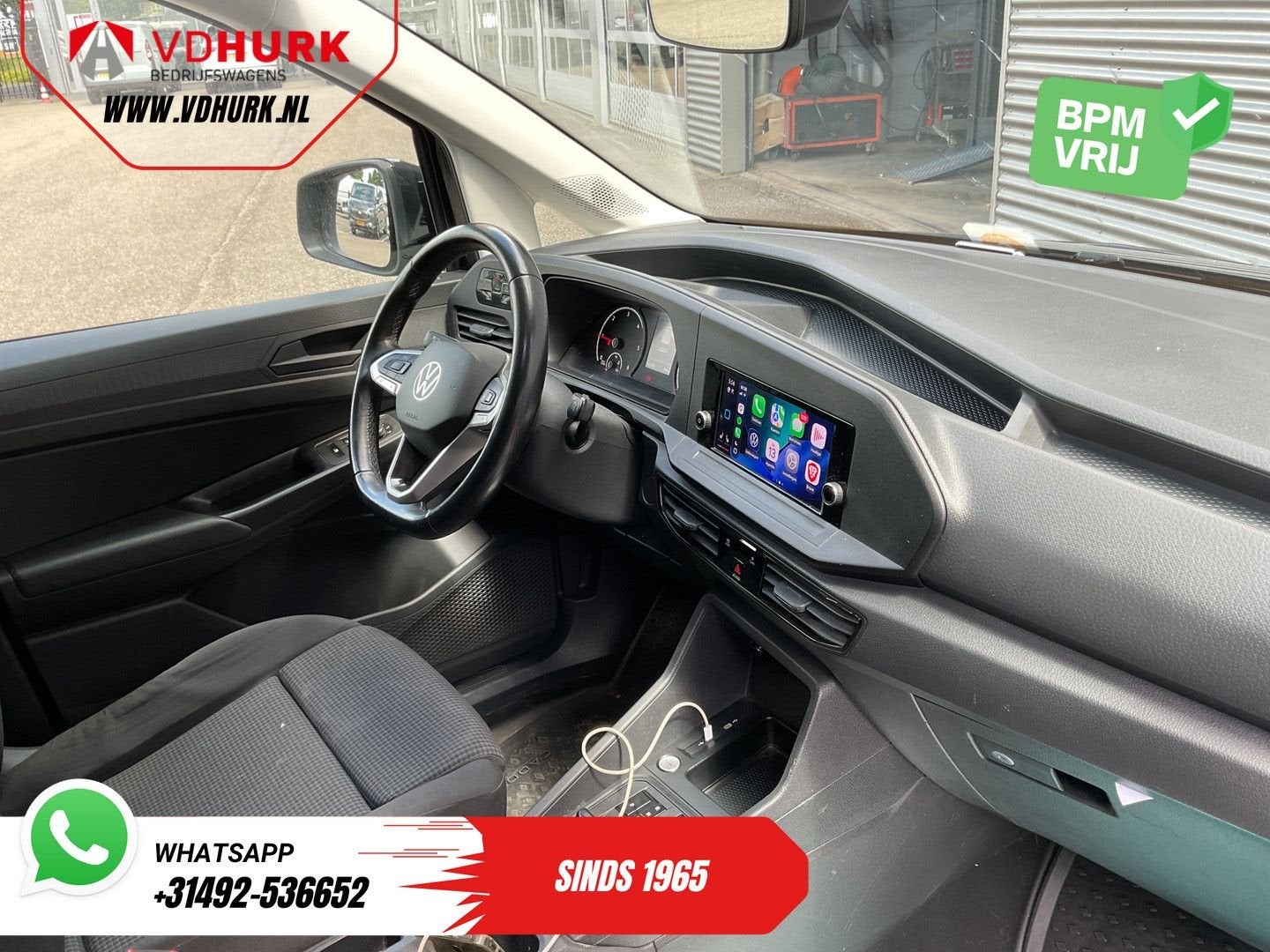 Volkswagen Caddy Cargo Maxi 2.0 TDI 125 pk DSG Aut. LED/ Car, Auto's, Automaat, Zwart, Bedrijf, Diesel