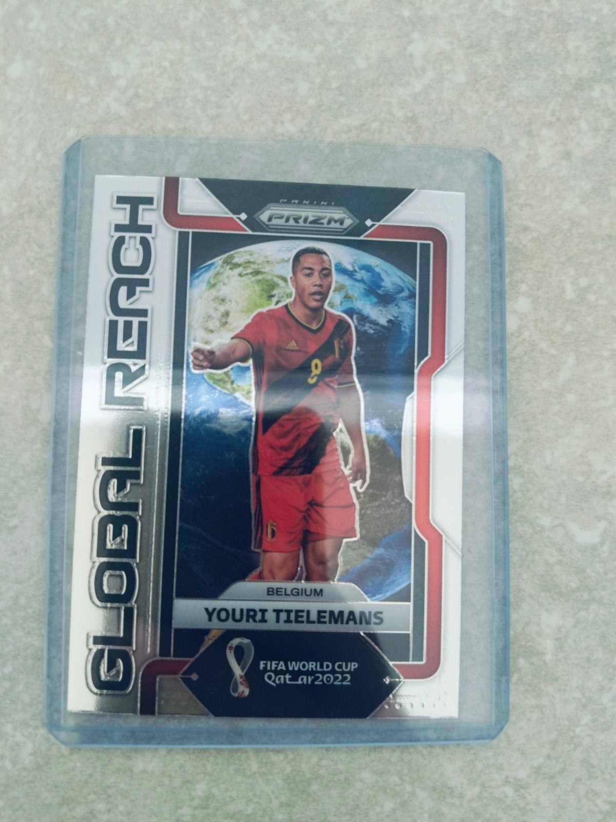 Youri Tielemans België Panini WK Qatar global reach, Ophalen of Verzenden
