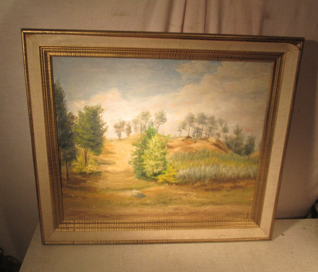 Mooi Geschilderd Werk 'Bos en Duin' - Van Hove, Antiek en Kunst, Doek, Ophalen of Verzenden, Landschap, Olieverf