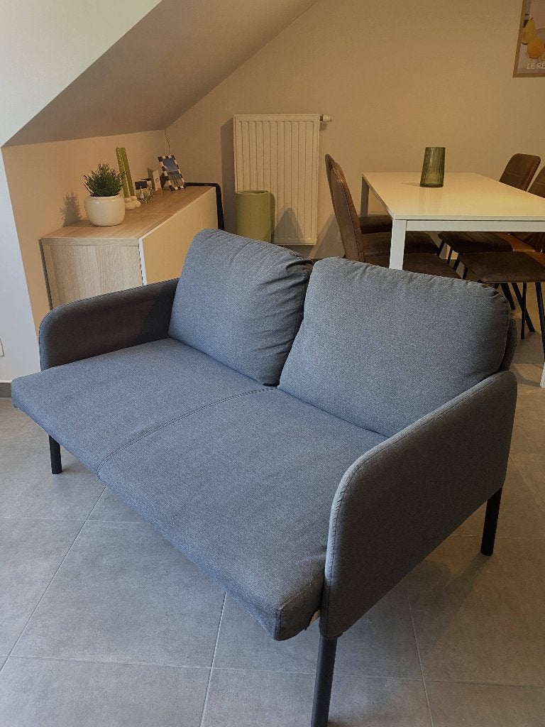 zetel, 100 à 125 cm, Stof, grijs, metalen poten, Enlèvement, Utilisé