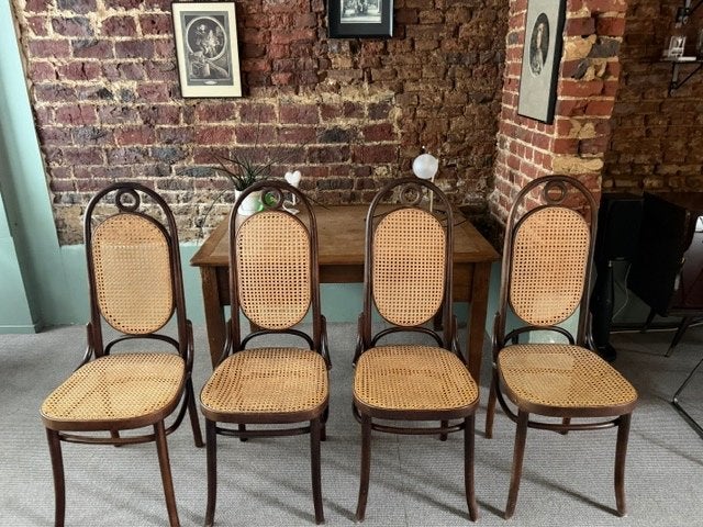 4 vintage FMG / Thonet-stijl stoelen, Vintage, Thonet Lange Jan, Brun, Enlèvement, Utilisé