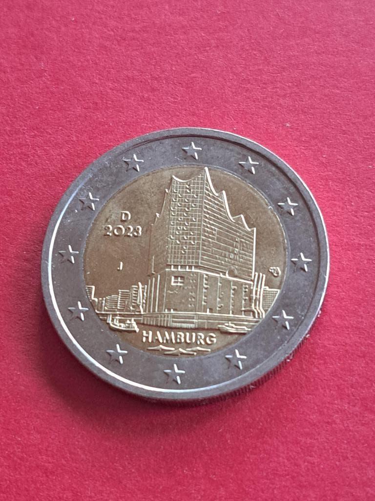 2023 J Allemagne 2 euros Elbphilharmonie, Hambourg, Envoi, Allemagne, 2 euros, Monnaie en vrac