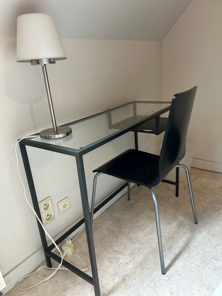 laptopbureau glas/zwart, Ophalen