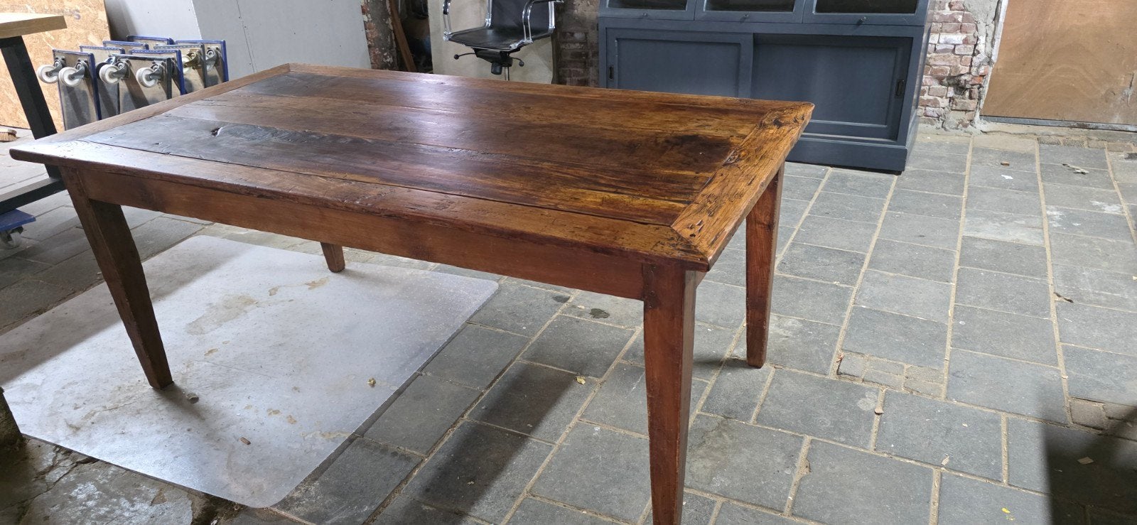 Prachtige 19e-Eeuwse Franse Boerentafel (185 cm), Ophalen