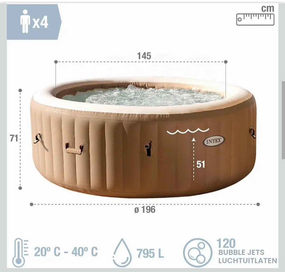Intex PureSpa SSP-H-20-2, Tuin en Terras, Ophalen, Gebruikt, Afdekzeil, Opblaasbaar