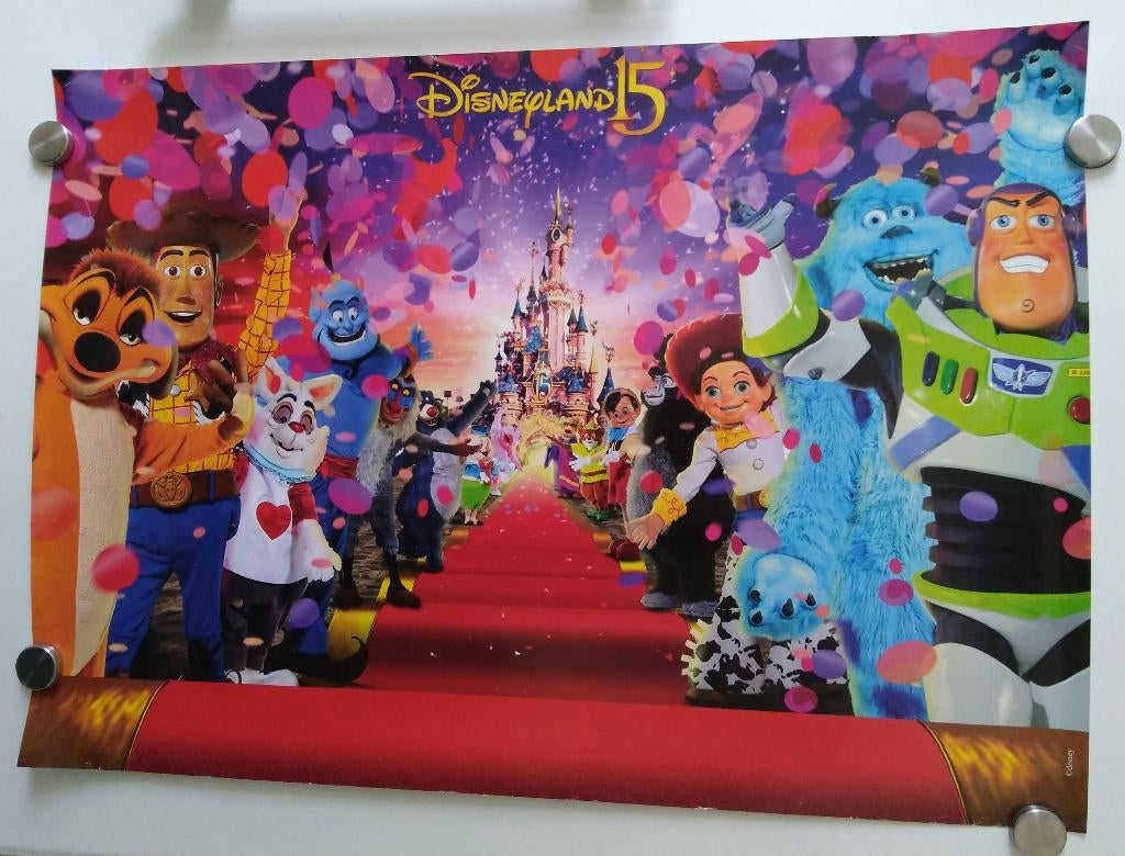 2007 Disneyland 15 ans : affiche, Enlèvement ou Envoi, Autres personnages, Comme neuf, Image ou Affiche