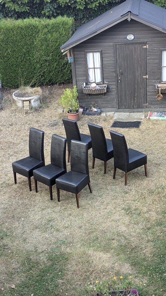 6 chaises de salle à manger, Brun, Enlèvement, Cuir, Cinq, Six Chaises ou plus