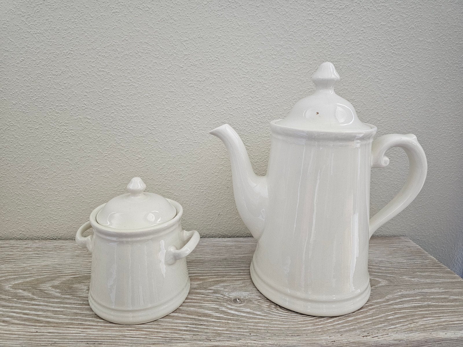 koffiepot wit met suikerpot, Antiek en Kunst, Ophalen