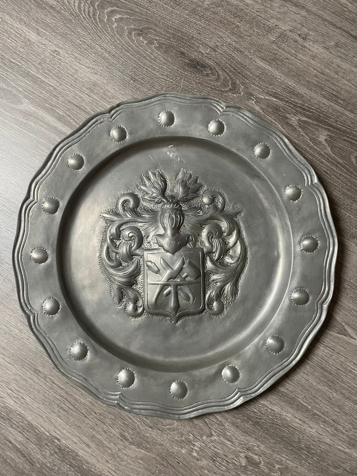 Grote vintage Mécap tinnen schotel – Etain Pur – Ø 38 cm, Antiquités & Art, Antiquités | Étain, Enlèvement ou Envoi