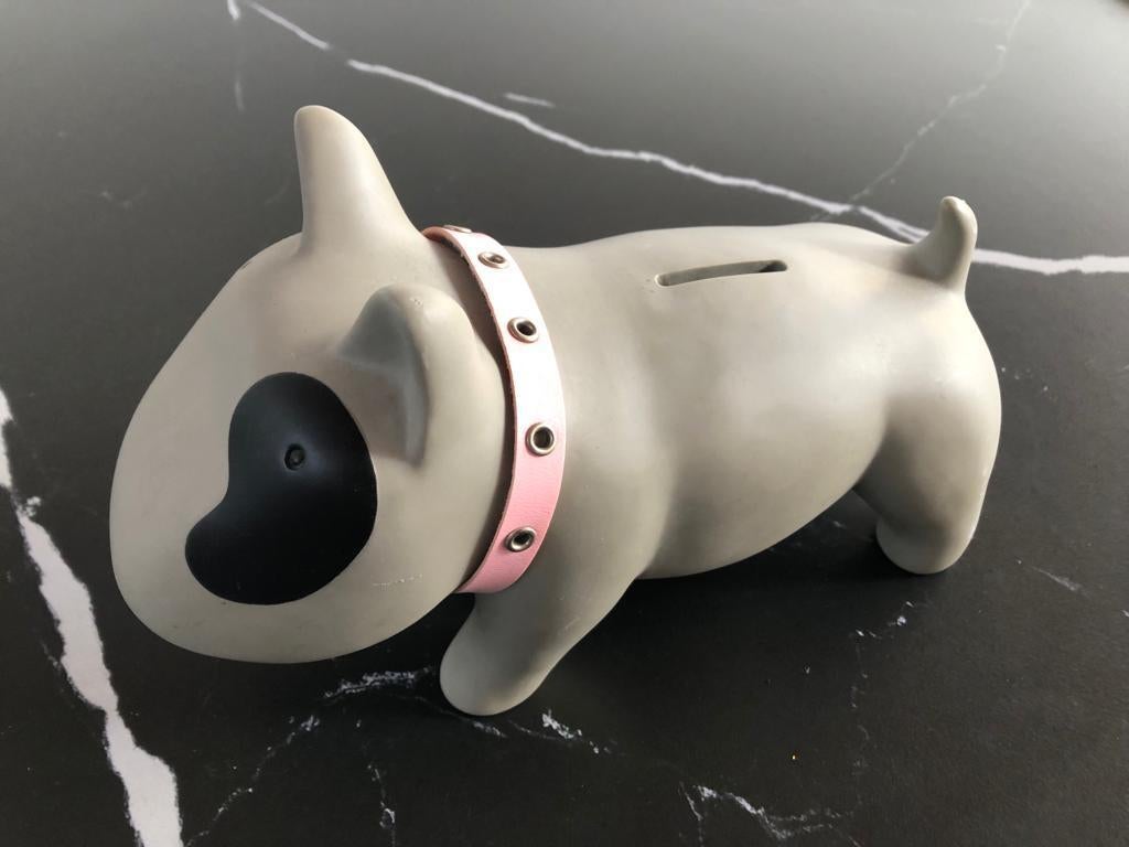 spaar "hond" TAPAS Bull Terrier, Verzamelen, Spaarpotten, Ophalen of Verzenden, Gebruikt, Kunststof, Dier