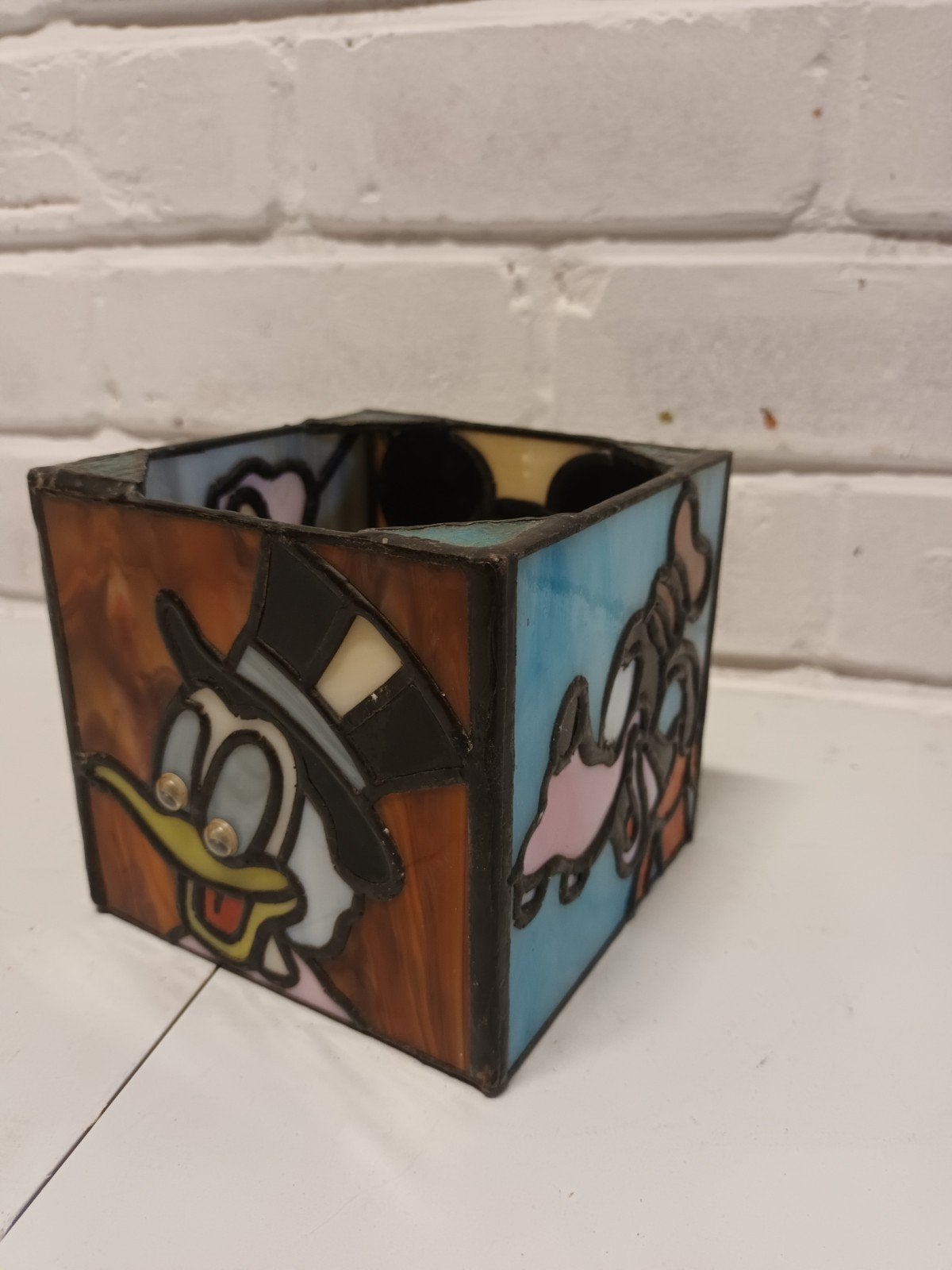 Vintage Disney Tiffany-Stijl Glas-in-Lood Sfeerlicht, Verzamelen, Ophalen of Verzenden, ###, ###, ###