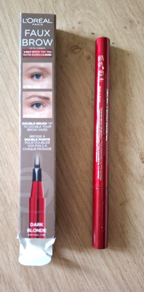 L'Oréal „Dark Blonde” wenkbrauwstift, Handtassen en Accessoires, Verzenden, Zo goed als nieuw, Bruin, Make-up