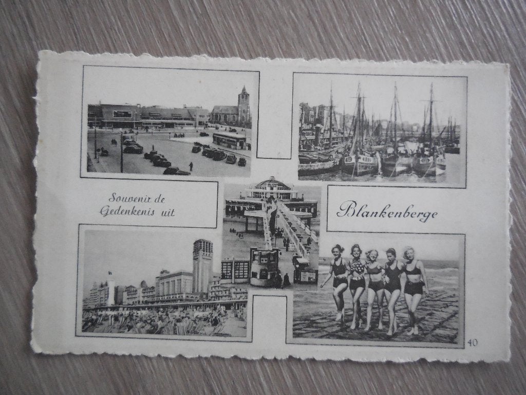 postkaart Blankenberge  Souvenirs de Blankenberge, Ophalen of Verzenden, 1940 tot 1960, Ongelopen, West-Vlaanderen
