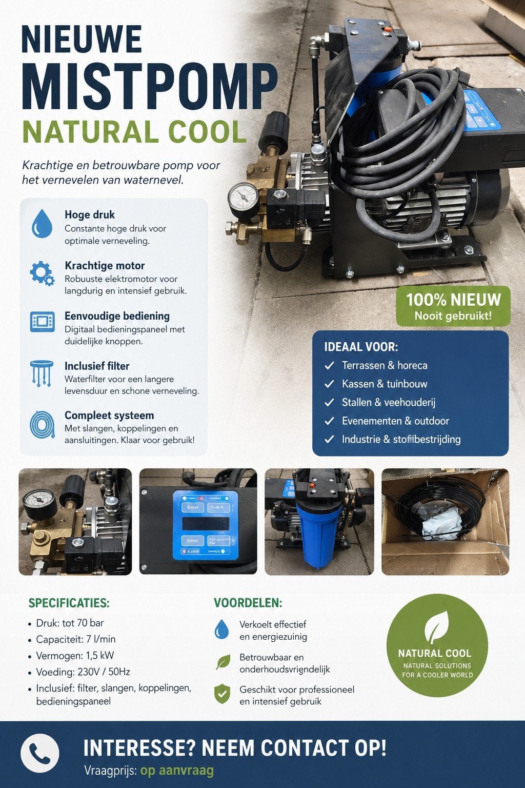 Natural Cool mist systeem voor verkoeling/verneveling, Tuin en Terras, Ophalen