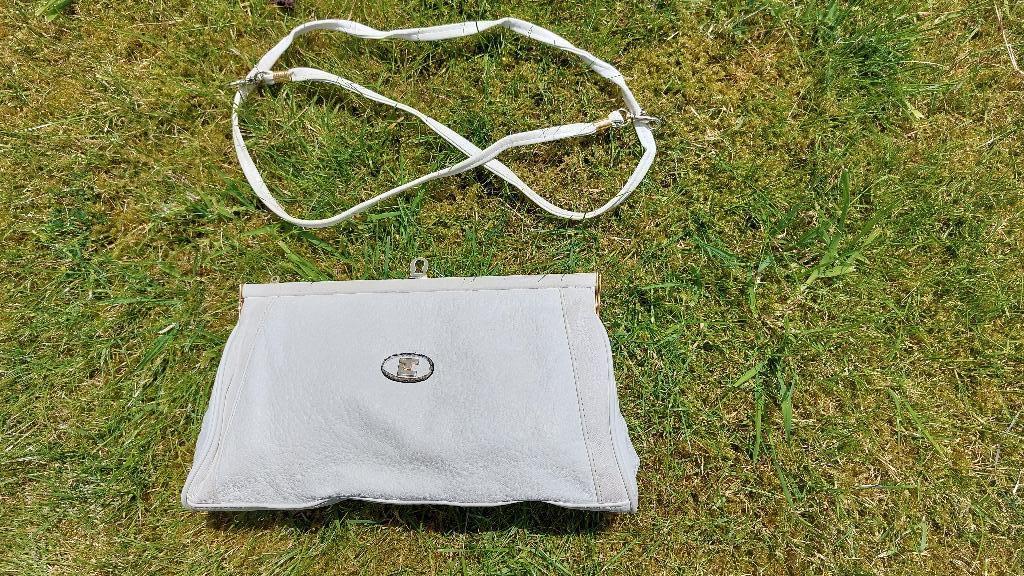 Sac Ted Lapidus vintage, Enlèvement ou Envoi, Utilisé, Blanc, Sac à bandoulière