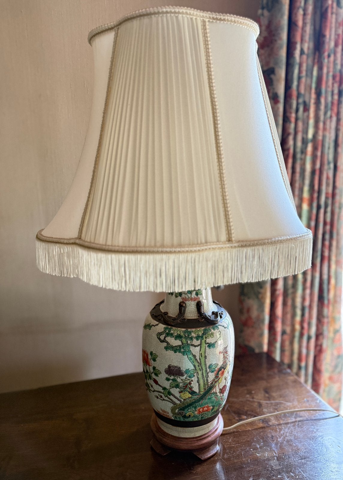 Lampadaire met chinese vaas, Huis en Inrichting, Lampen | Tafellampen, Ophalen, Gebruikt, Vintage