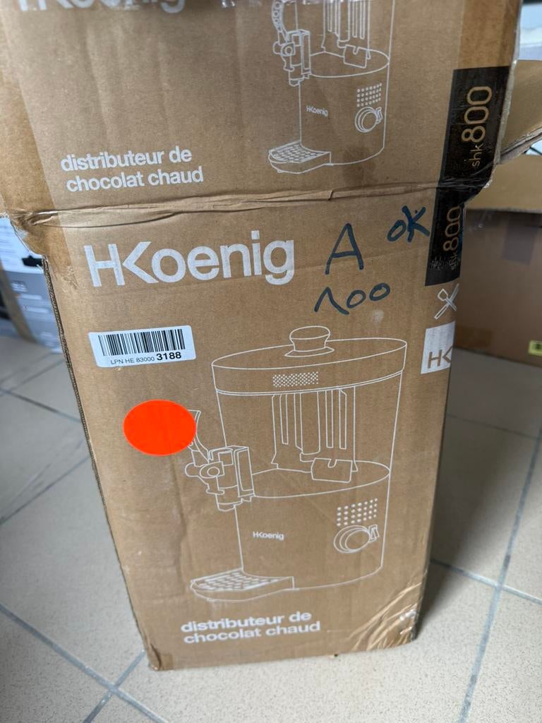 H.Koenig SHK804 Hot Chocolate Dispenser 3L – NIEUW, Elektronische apparatuur, Ophalen, Zo goed als nieuw