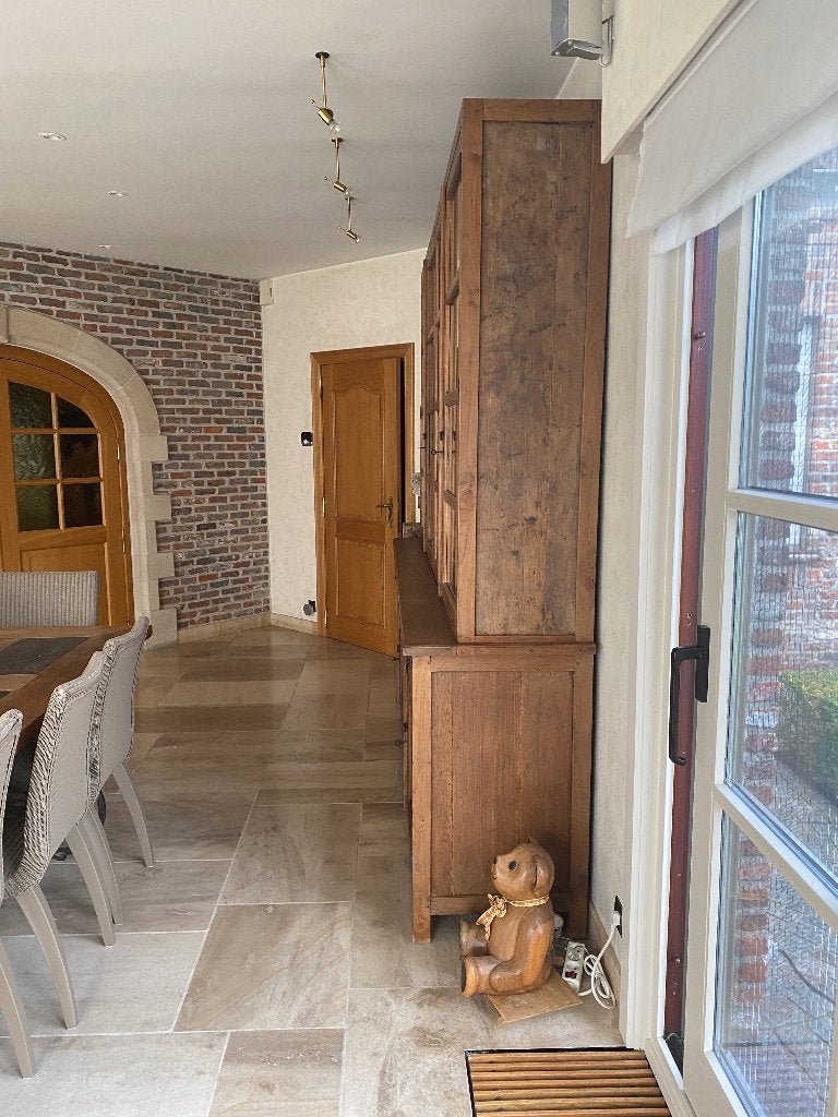VITRINEKAST KOLONIALE STIJL, 25 à 50 cm, 200 cm ou plus, Koloniaal, Comme neuf