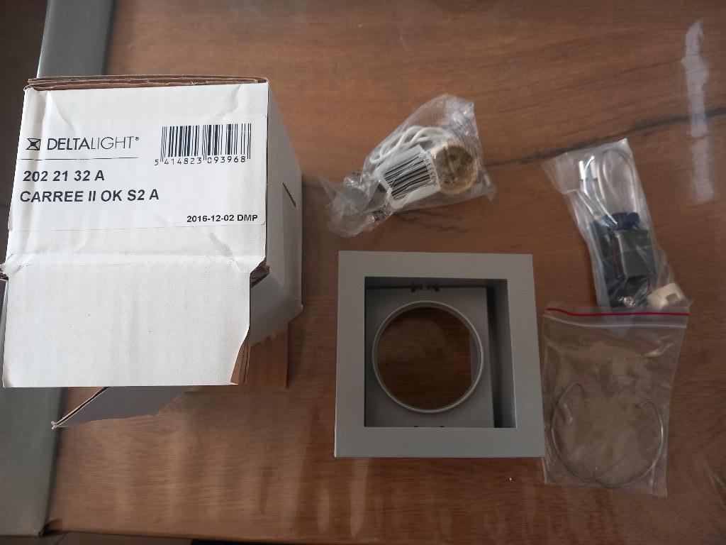 4 nieuwe vierkante spotjes Deltalight, Huis en Inrichting, Lampen | Spots, Metaal of Aluminium, Nieuw, Ophalen of Verzenden, Inbouw