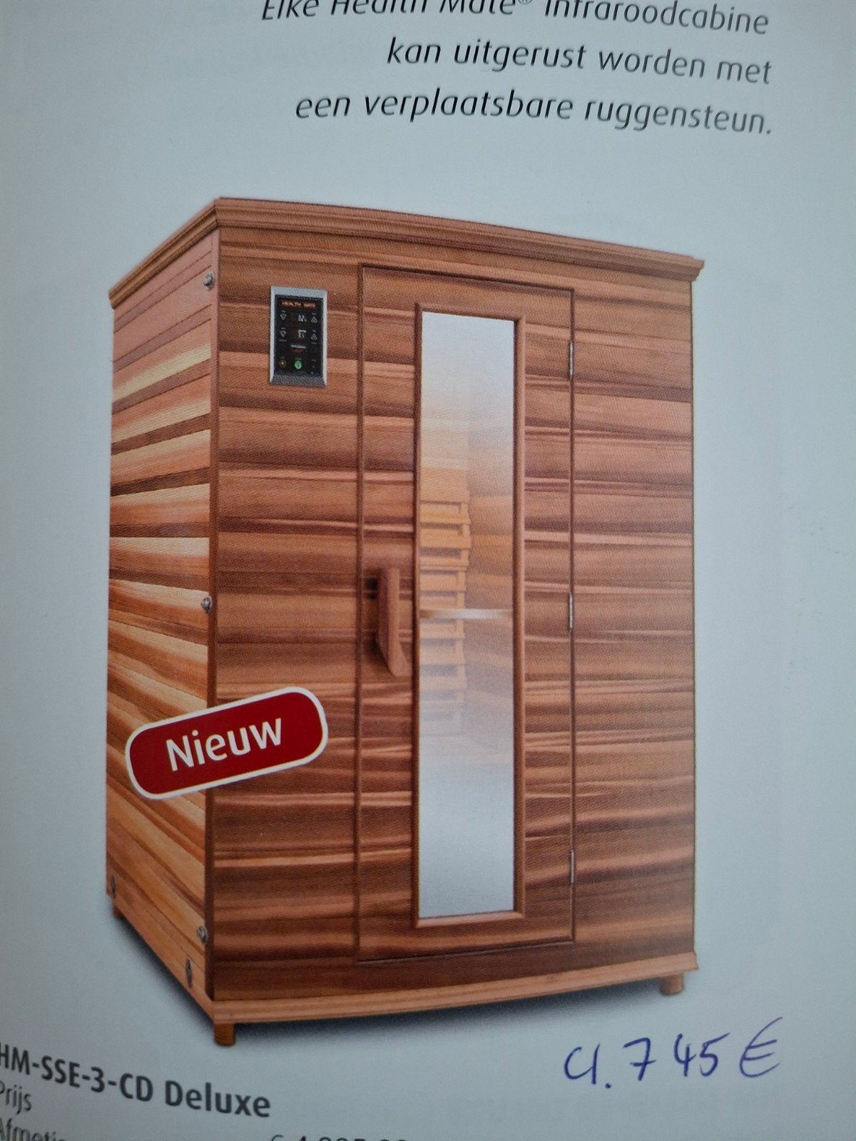 infrarood cabine Health Mate maten L135 D110 H195, Sport en Fitness, Ophalen, Zo goed als nieuw, Infrarood