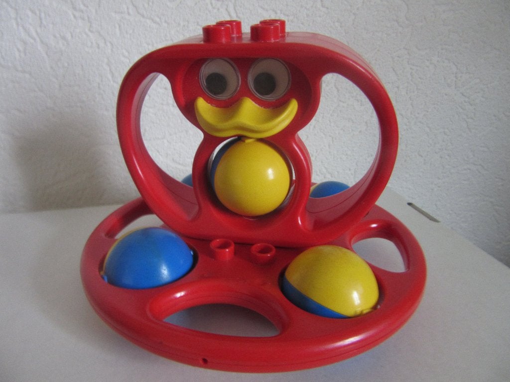 Lego duplo dubbele rammelaar eend en carroussel, Ophalen of Verzenden, Grondplaat, Duplo