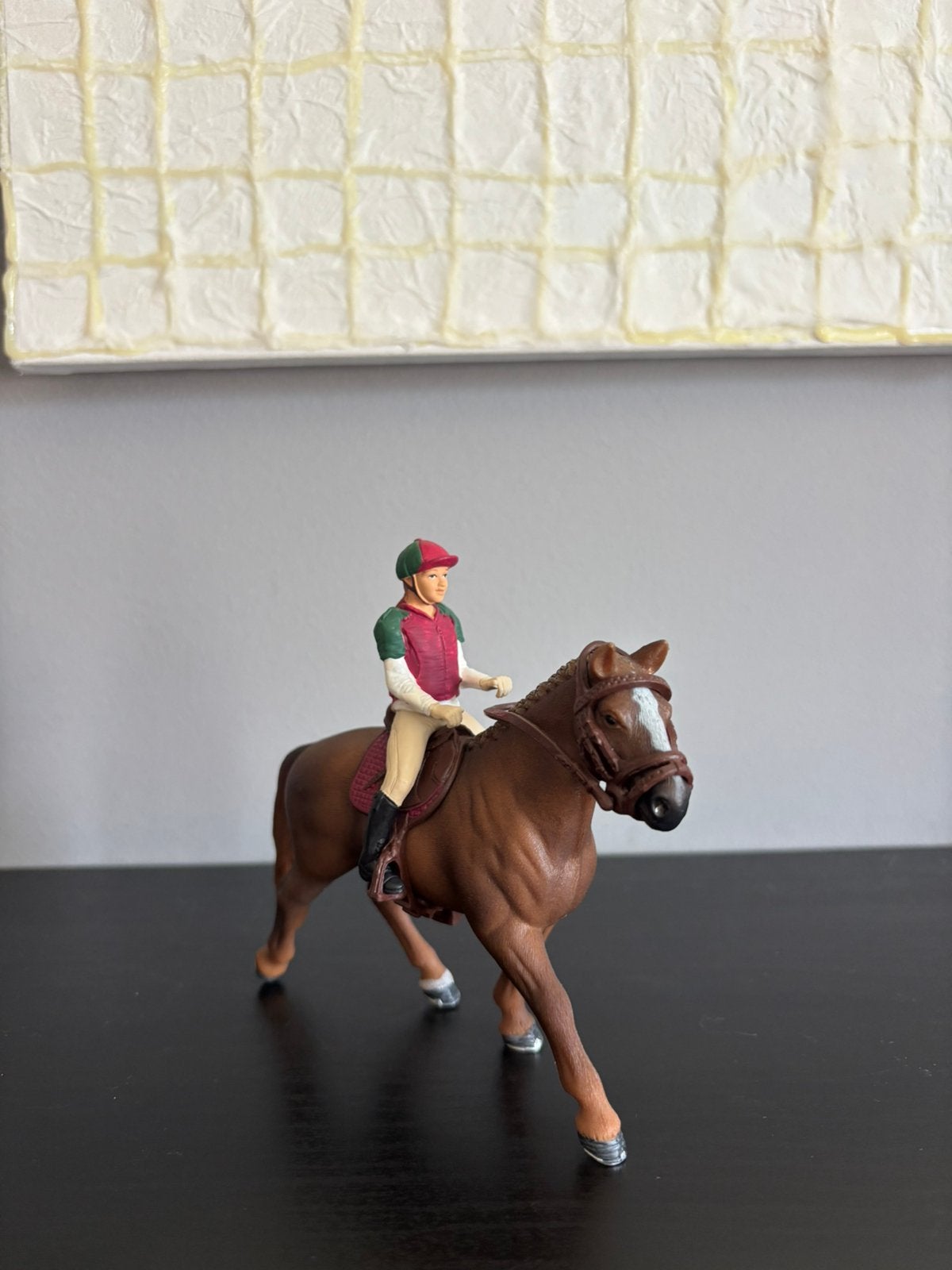Schleich roze ruiter met bruin paard, Verzamelen, Ophalen, Zo goed als nieuw