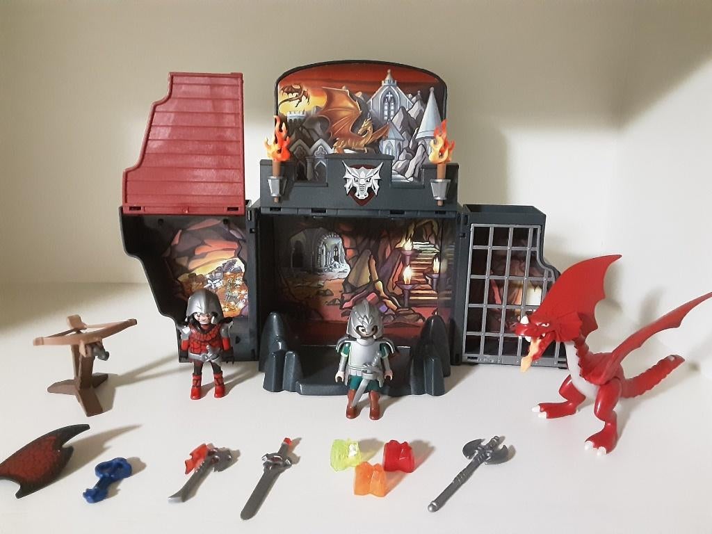 PLaymobil speelbox van de drakenridders - compleet, Kinderen en Baby's, Ophalen of Verzenden, Zo goed als nieuw, Complete set