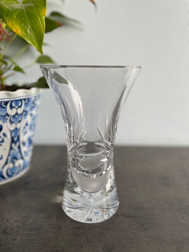 Vase à fleurs vintage en cristal au plomb, Antiquités & Art, Antiquités | Verre & Cristal, Enlèvement