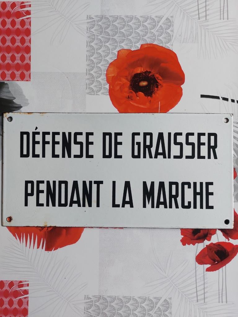 Ancienne plaque émaillée industrielle 40 x 20 cm, Enlèvement