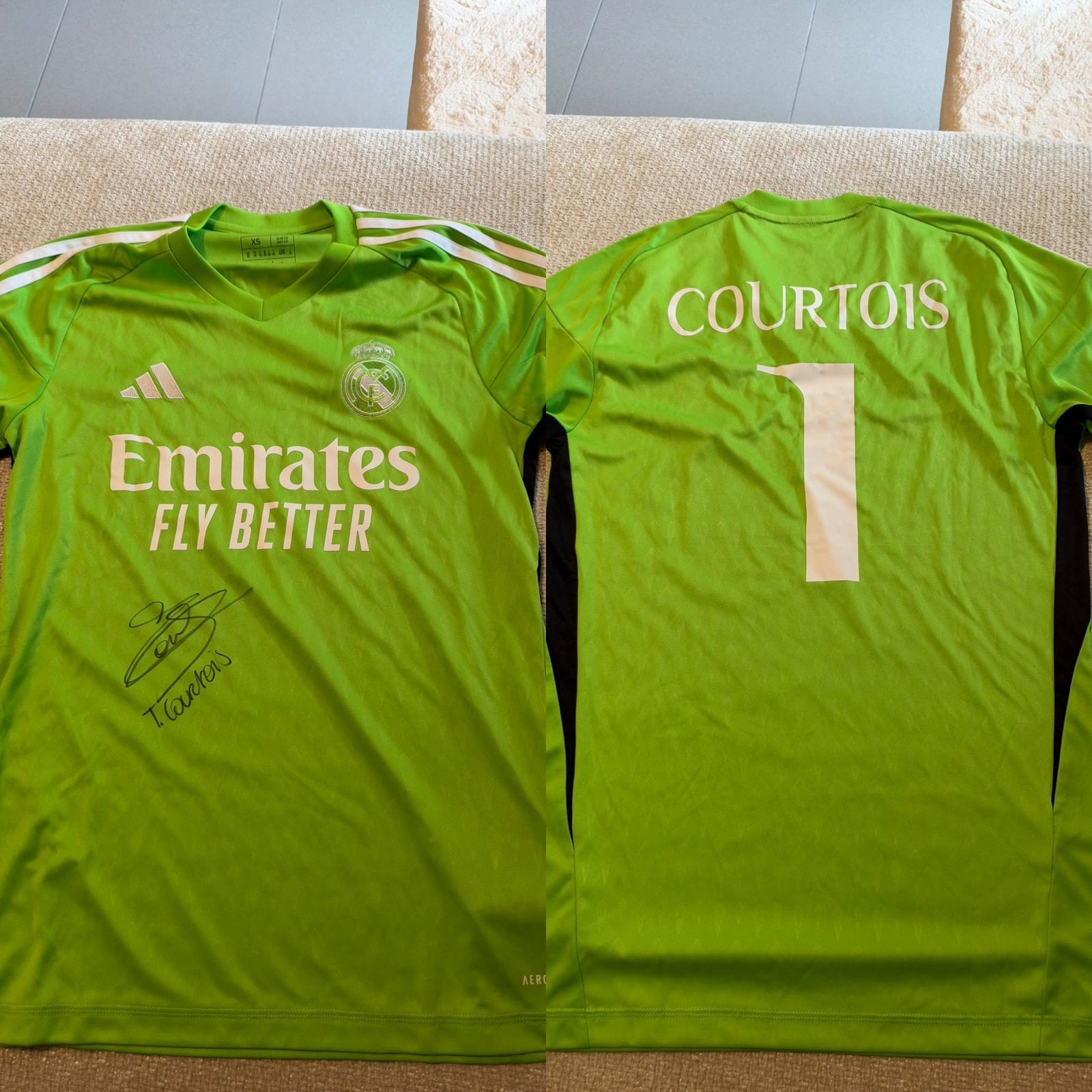 Gesigneerd Courtois Keepersshirt Real Madrid, Sport en Fitness, Ophalen of Verzenden, Zo goed als nieuw, Shirt
