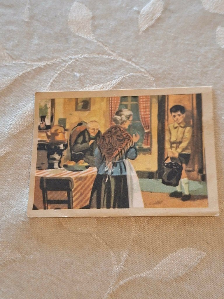 Prentje/Chromo:Padvinderswerkzaamheden / de goede daad, Enlèvement ou Envoi, Utilisé, Autres sujets/thèmes, Gravure