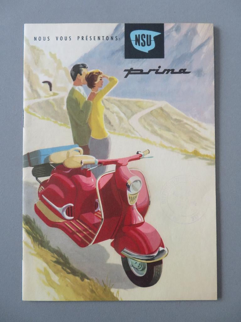 1950,s brochure bromfietsen NSU Prima, Verzamelen, Ophalen of Verzenden, Zo goed als nieuw, Motoren