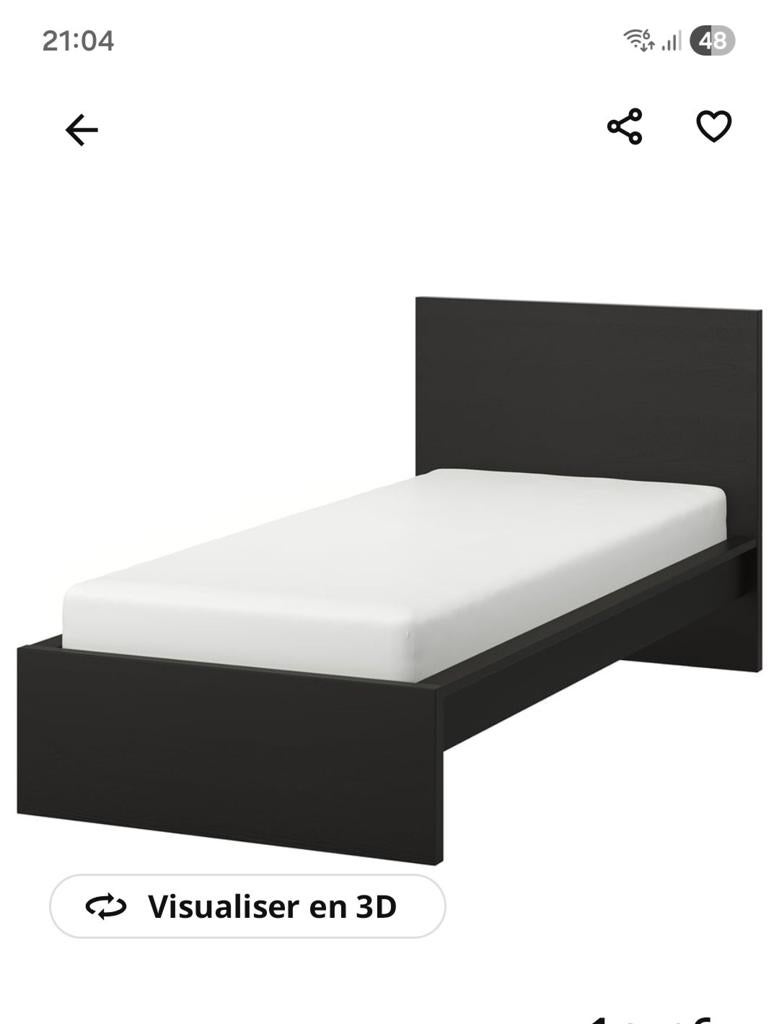 Lit avec sommier et matelas ikea 200x90  avec matelas, Maison & Meubles, Enlèvement