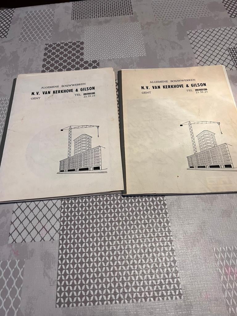 Vintage bouwplannen/reclame N.V. Van Kerkove & Gilson - Gent, Enlèvement ou Envoi, Utilisé, Autres sujets/thèmes