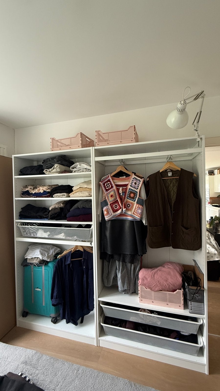 IKEA PAX Wardrobe 200x35x201 cm – White with Sliding Doors, Enlèvement, Comme neuf