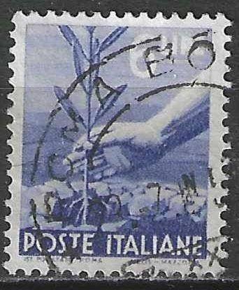 Italie 1945/1948 - Yvert 494 - Olijfboom planten  6 l. (ST), Postzegels en Munten, Postzegels | Europa | Italië, Verzenden, Gestempeld