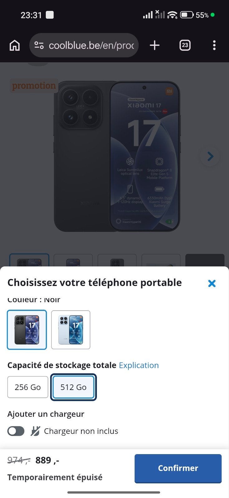 Xiaomi 17 comme neuf 5 mois bien protégé, Télécoms, Enlèvement ou Envoi