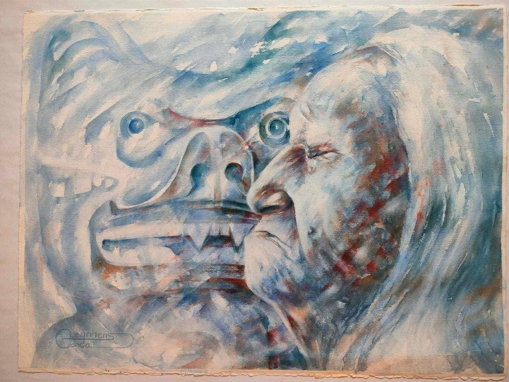 Origineel aquarel – Gonda Cleynhens – gesigneerd – 76x54 cm, Antiek en Kunst, Ophalen
