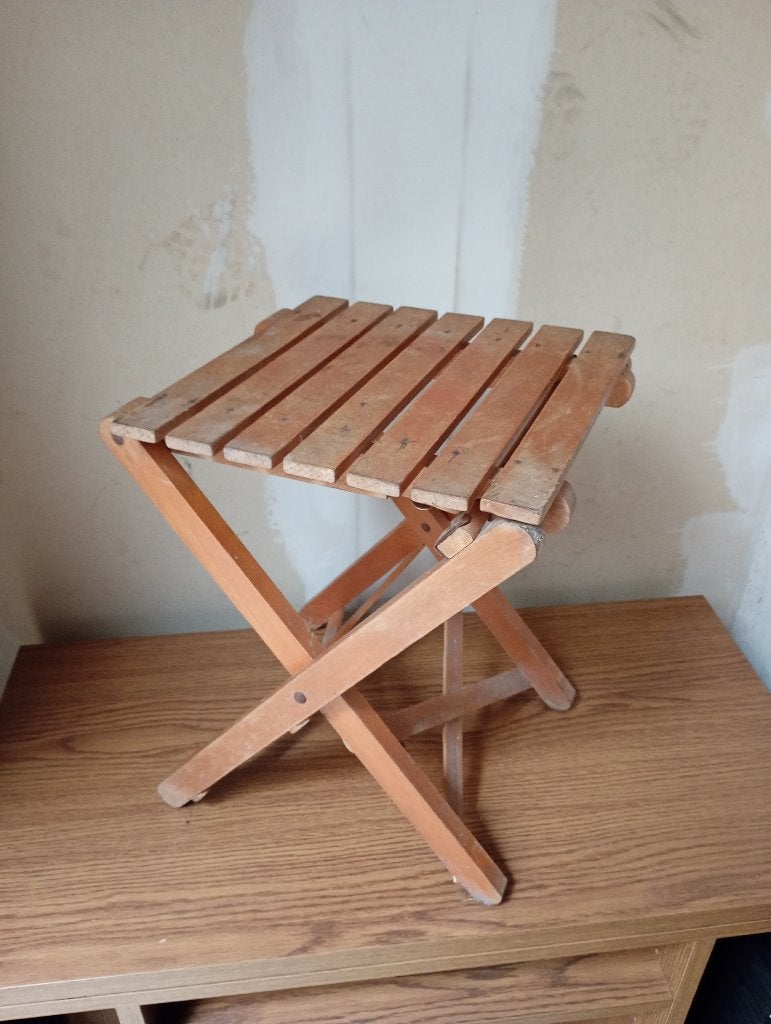 Retro opvouwbaar stoeltje plantenstaander, Antiek en Kunst, Ophalen