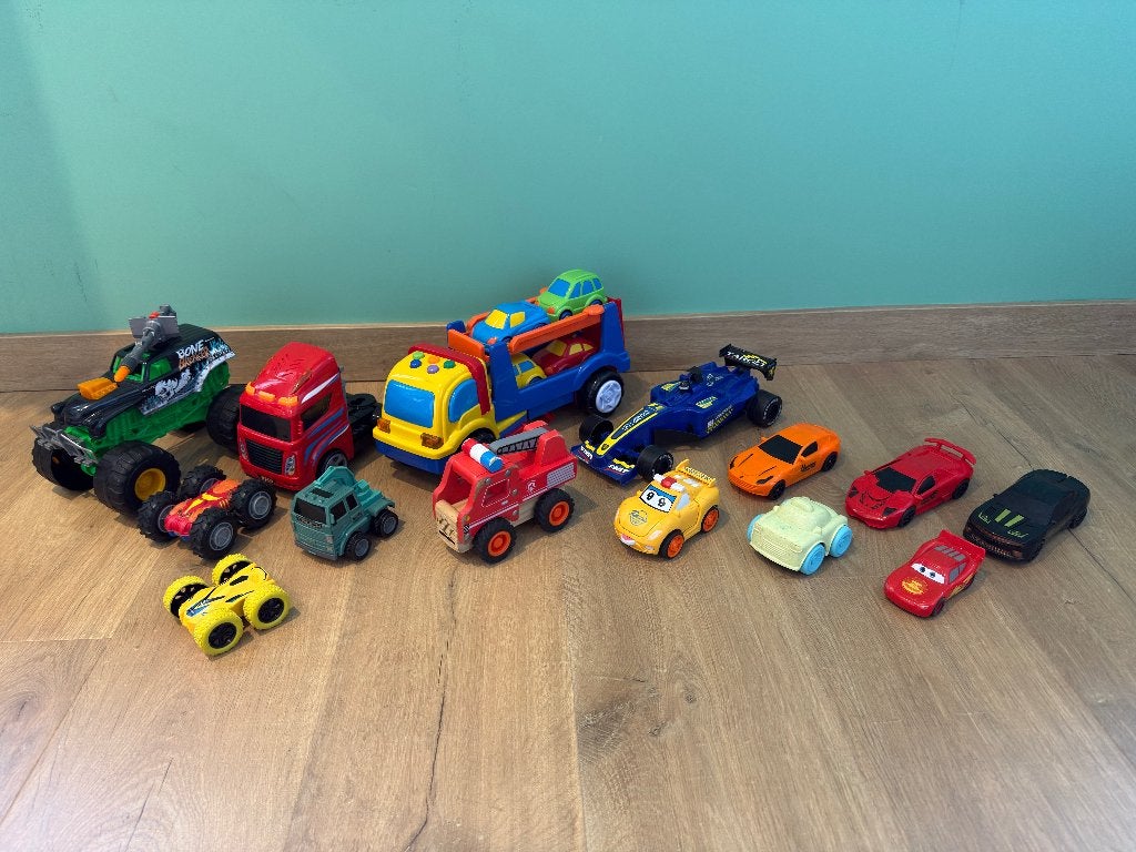 Speelgoedauto's - set grote en kleine voertuigen, Enlèvement, Utilisé