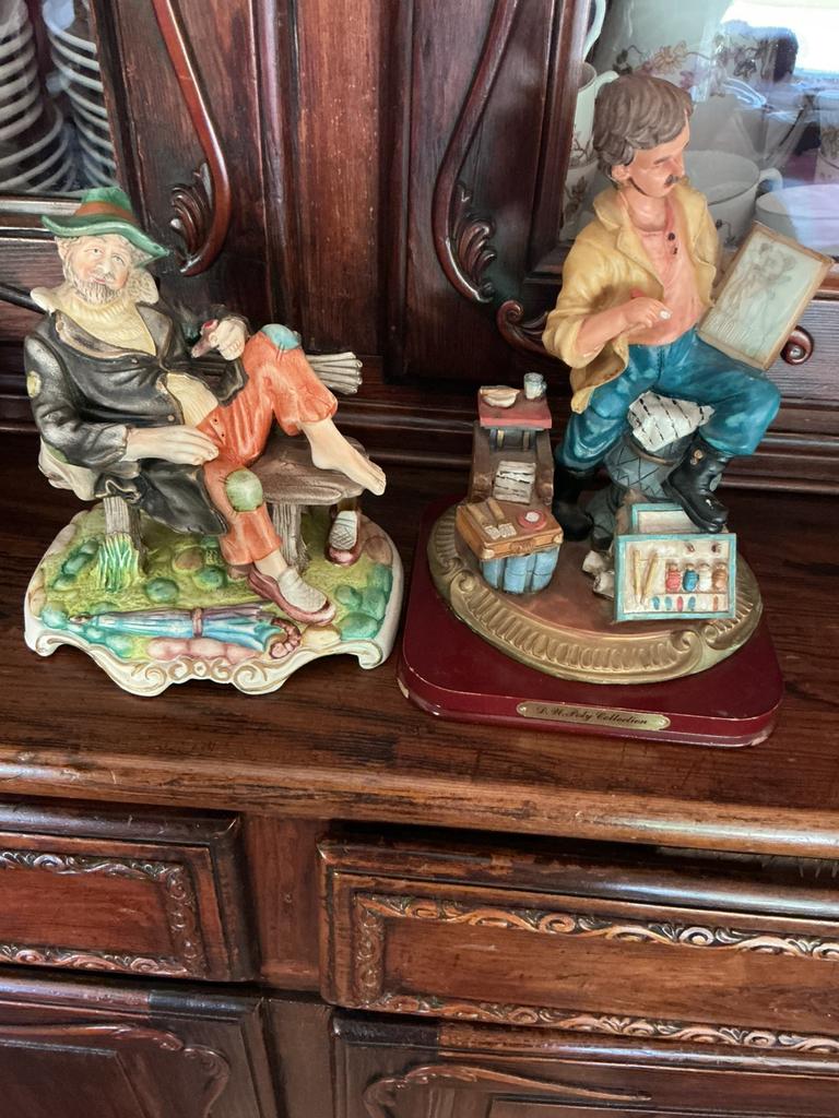 2 beeldjes porselein, Capodimonte, Enlèvement, Comme neuf