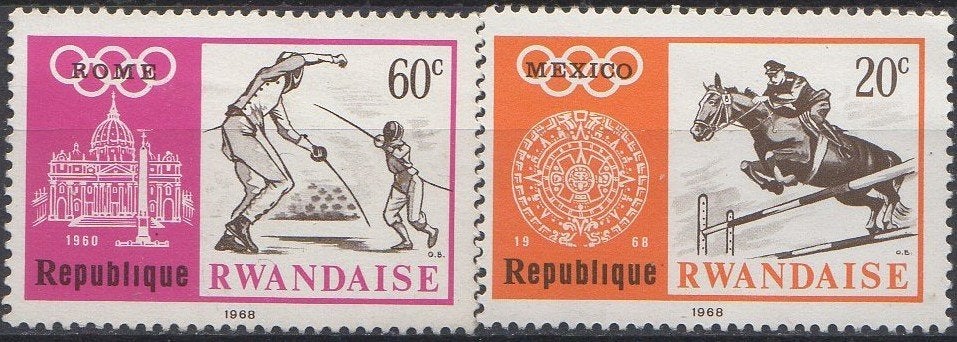 Rwanda - Herdenkingszegels O.S. - 1972, Ophalen of Verzenden, Postfris