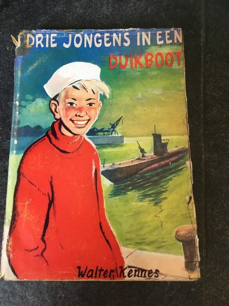 Walter Kennes - 3 jongens in een duikboot met illustraties, Antiek en Kunst, Ophalen of Verzenden