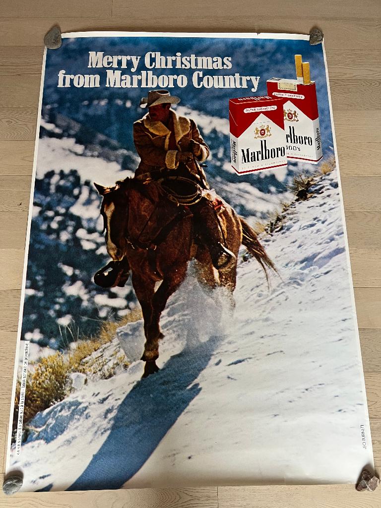 Grote reclameposter van Marlboro, Ophalen, Gebruikt, Deurposter of groter, Reclame
