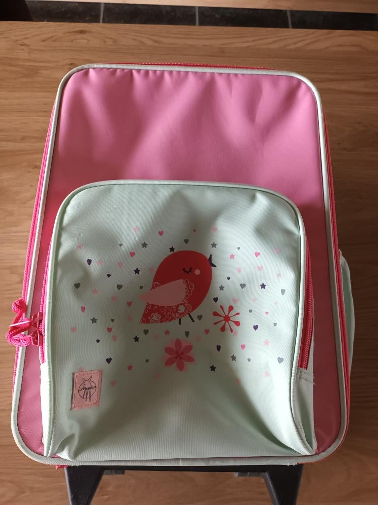 Valise enfant Lassig motif oiseau, Roulettes, Moins de 35 cm, Comme neuf, Enlèvement